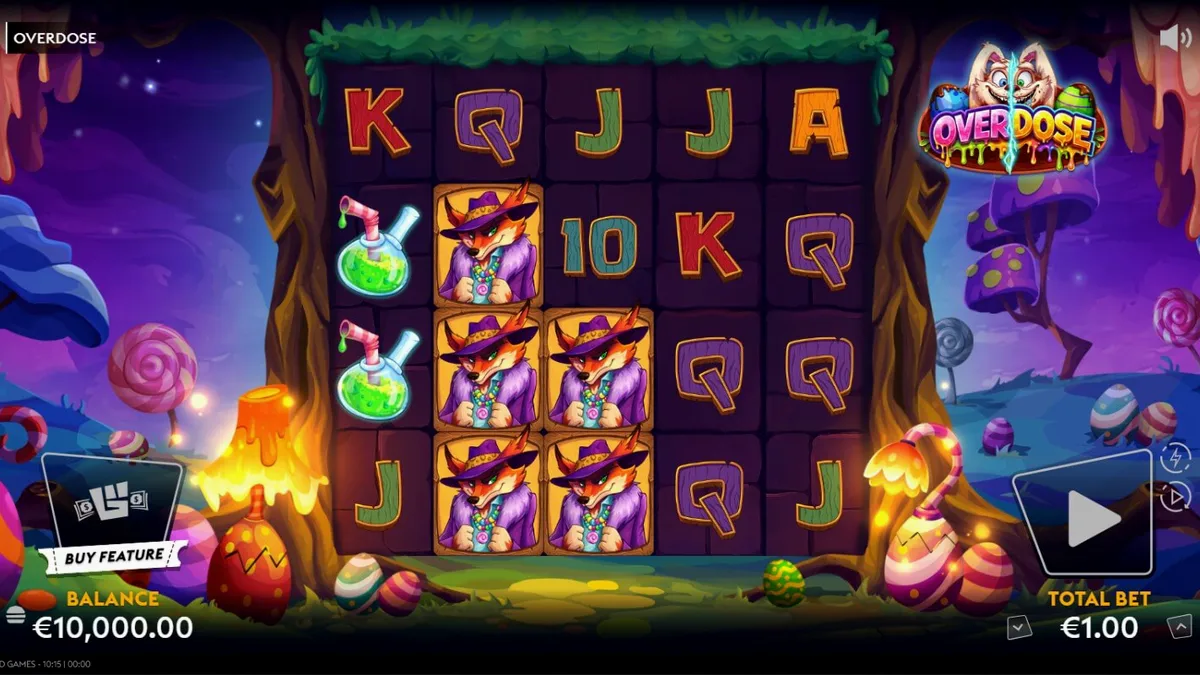 Tampilan visual slot Overdose dengan tema Easter yang unik dan gelap