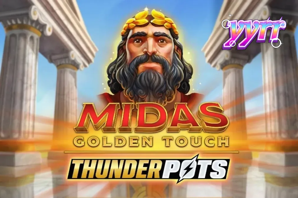 Tampilan visual slot Midas Golden Touch: Thunder Pots dengan tema mitologi emas
